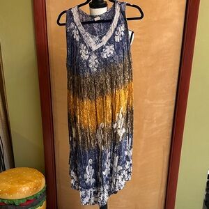 Chic Sleeveless Blue and Yellow Dress